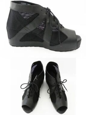 Hussein Chalayan x Puma Avantgarde Utility Black Wedge Mesh Sandal Sneaker Sz 38